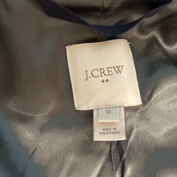 J. Crew Factory Gray Pea Coat with Faux Fur Trim - Picture 5 of 7
